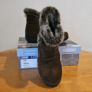 Worn Once - KHOMBU - "LISA" Brown, Faux Fur Lined Snow Booties - Size 6